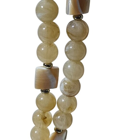 Chicos Beaded Crescent Pendant Statement Necklace Gold Tone Moon Charm Jewelry - Picture 3 of 9